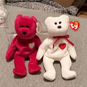 Ty Valentino and Valentina beanie babies